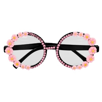 Partybrille rosa Blumen