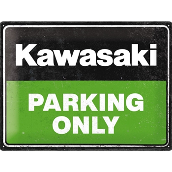 Kawasaki - Parking Only Green 30x40cm Blechschild