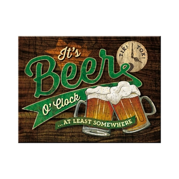 Beer O' Clock Glasses, Open Bar Blechschild
