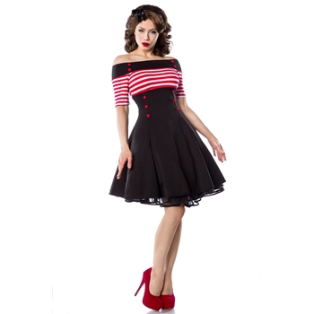 Vintage-Kleid schwarz/rot/weiß