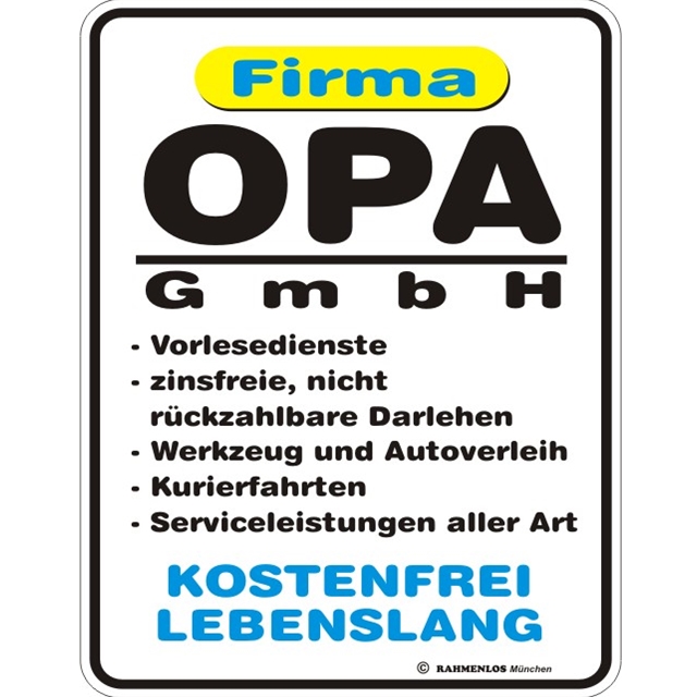Firma Opa GmbH Blechschild