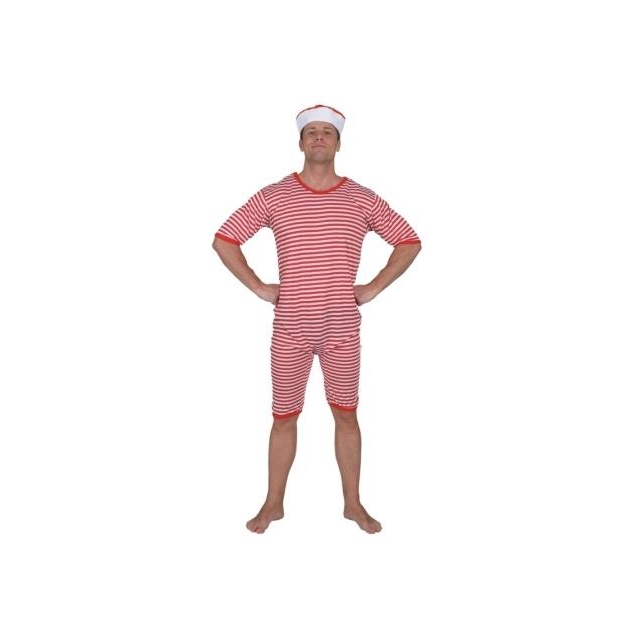 Badeanzug rot/weiss Kostüm