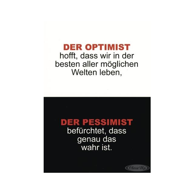 Optimist Pessimist Postkarte