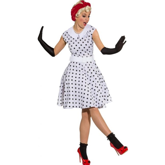 1950s Rock On Roll Girl weiss Kostüm