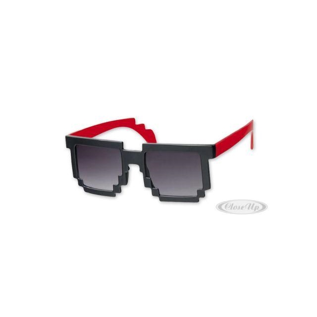 Pixel-Style rot Brille
