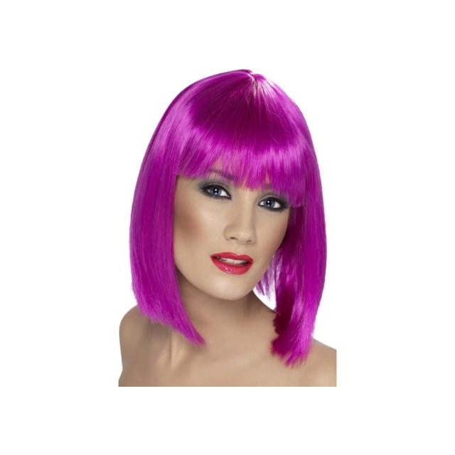 Glam neon violett Perücke