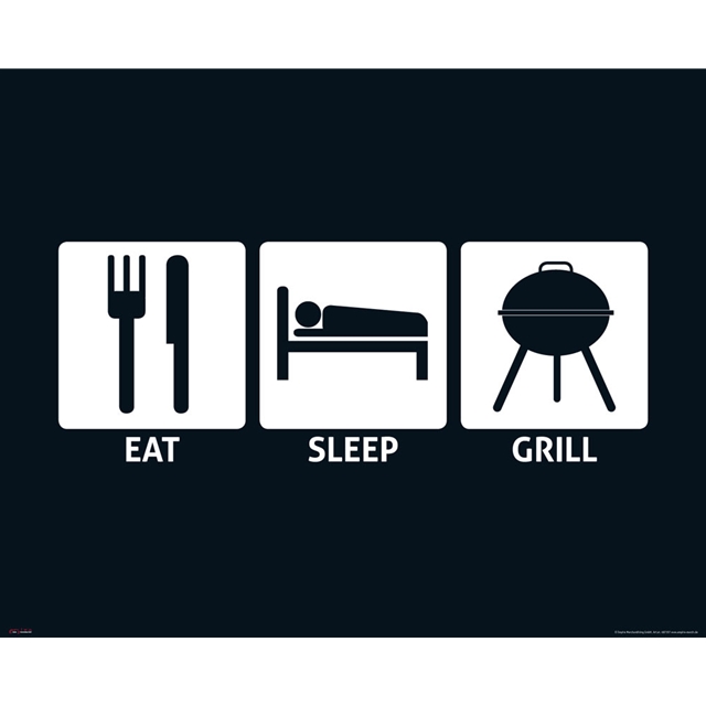 Eat Sleep Grill Mini-Poster