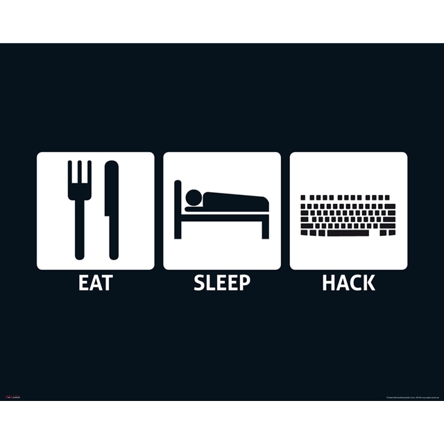 Eat Sleep Hack Mini-Poster