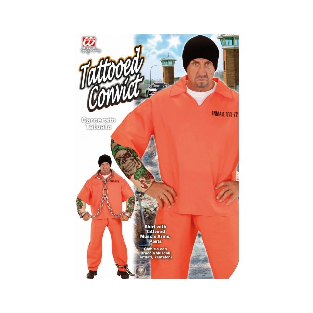 Gefangener/Sträfling orange XL Kostüm