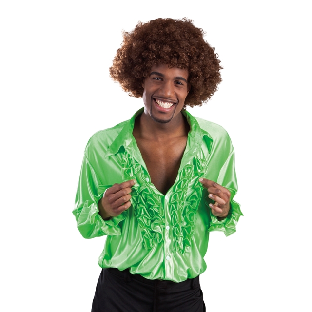 Disco Rüschenhemd grün L