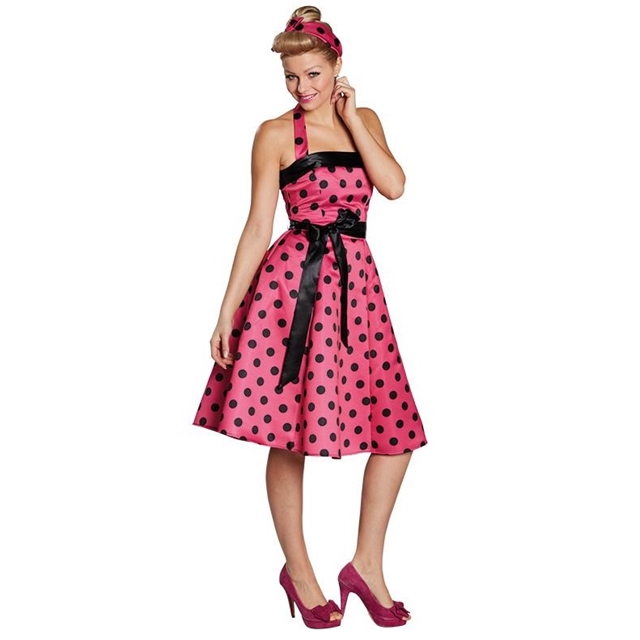 50er Jahre Kleid pink/schwarz Kostüm