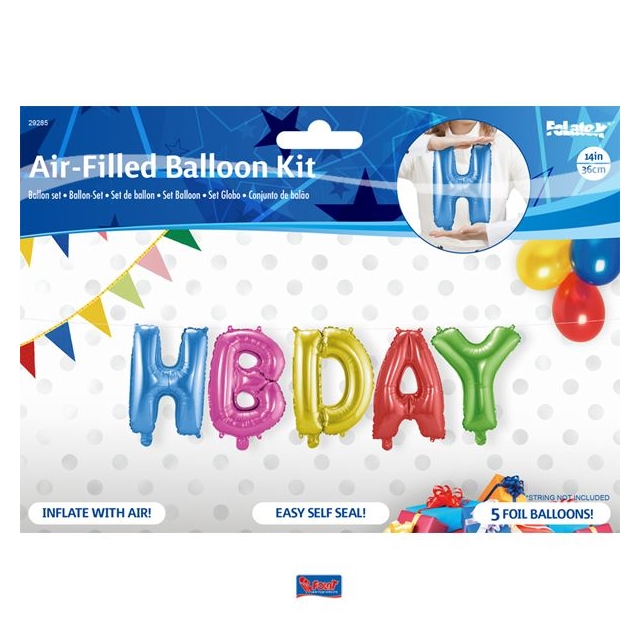 Happy Birthday HBDAY Ballon, 5-teilig