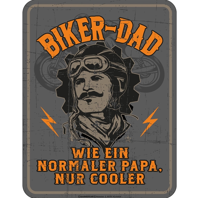 Biker-Dad Blechschild
