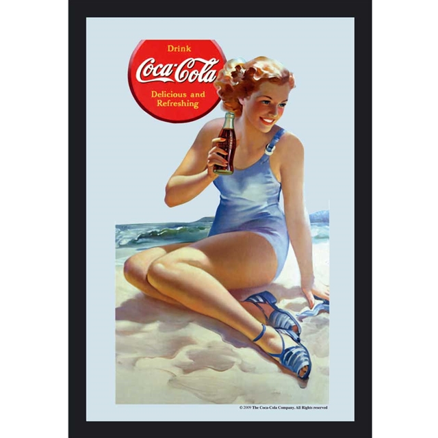 Coca Cola - Pin up beach Spiegel