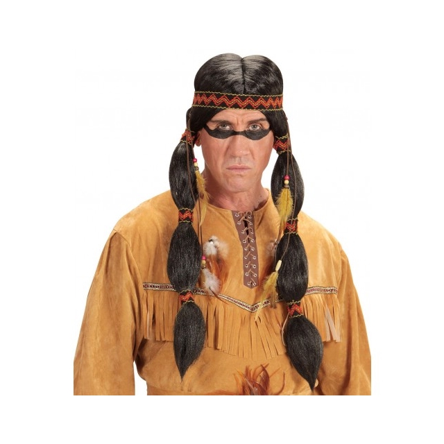 Indianer mit Stirnband Perücke