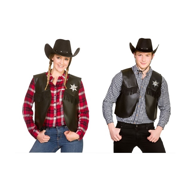Cowboy/Sheriff schwarz Weste