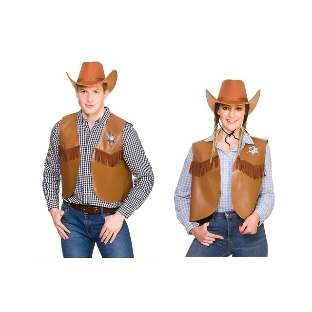 Cowboy/Sheriff braun Weste
