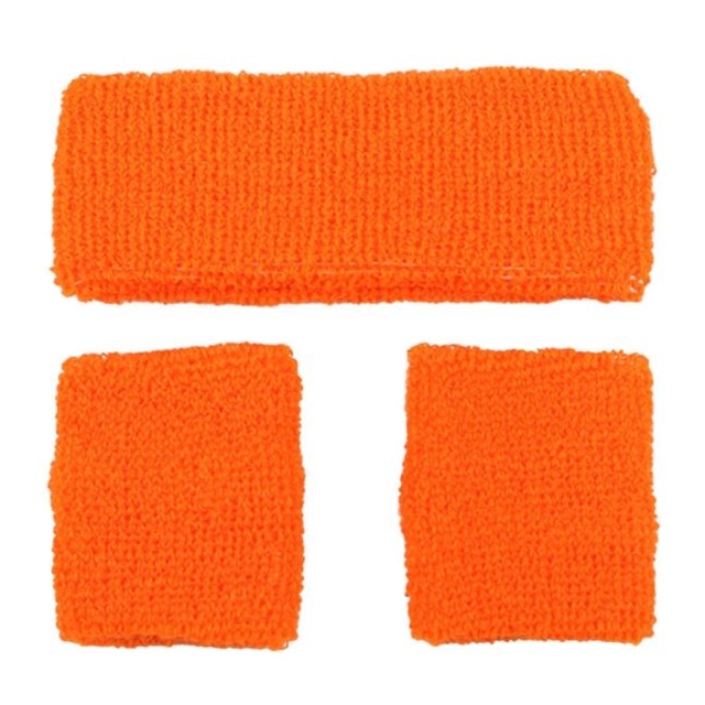 80s Schweissbänder Set orange