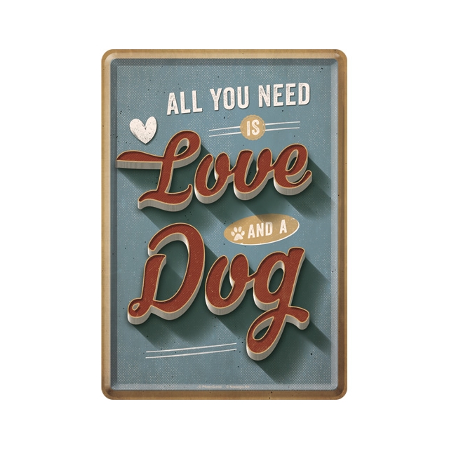 Love Dog Blechpostkarte