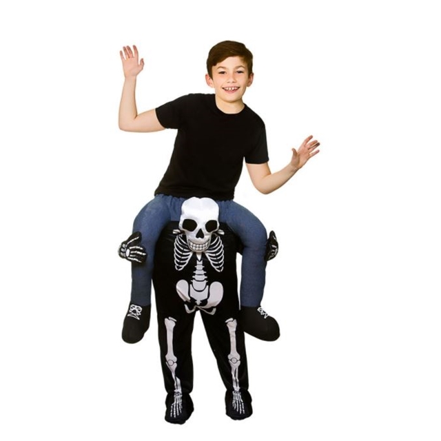 Skelett Carry Me Kids Huckepack Kostüm