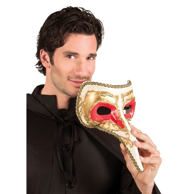 Venezianische Maske Gold/Rot/Weiss