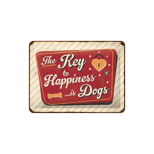The Key To Happiness Blechschild 15 x 20cm