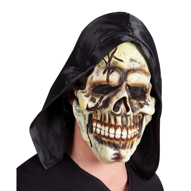 Skelettkopf mit Kapuze Maske