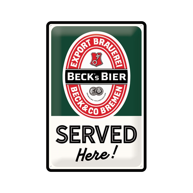 Beck's Served here 20x30cm Blechschild