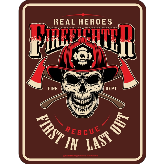Real Heroes Firefighter Blechschild