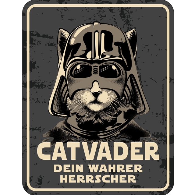 Catvader Blechschild