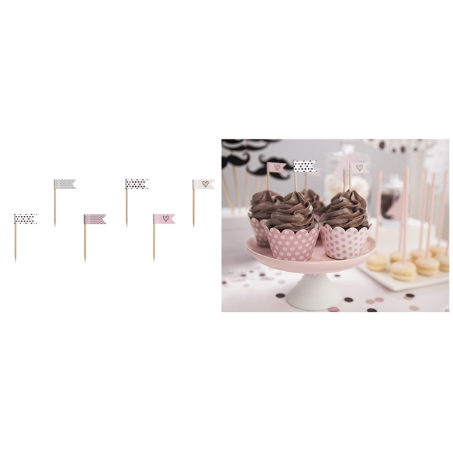 Cupcake-Stecker Fahne Sweets 6 Stück