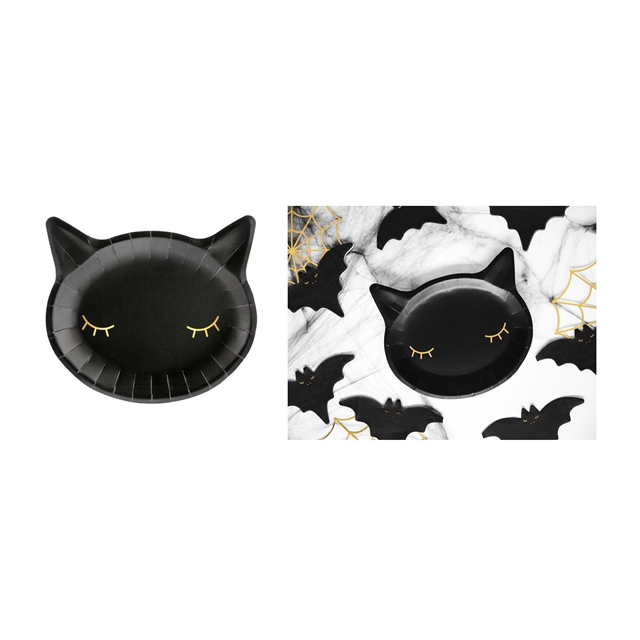 Katze schwarz Teller