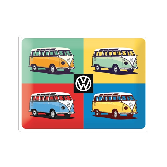VW 4 Colors 30x40cm Blechschild