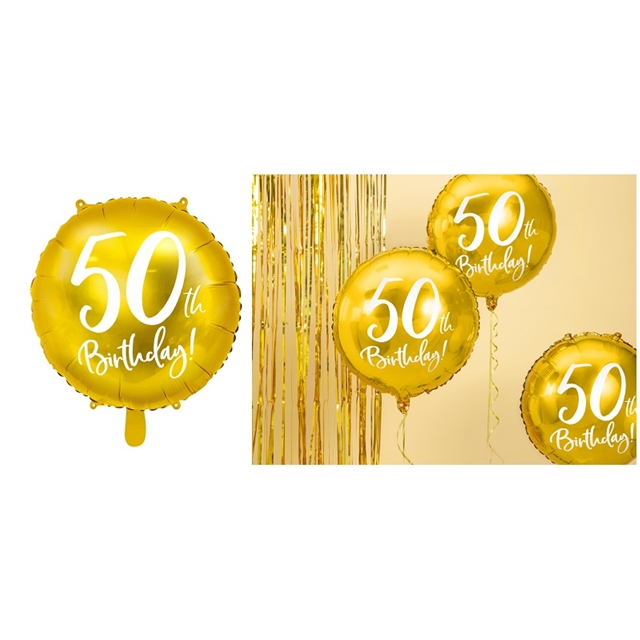 Folienballon 50th Birthday gold