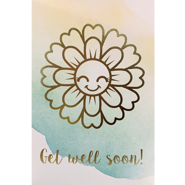 Get well soon - Aquarelle Doppelkarte