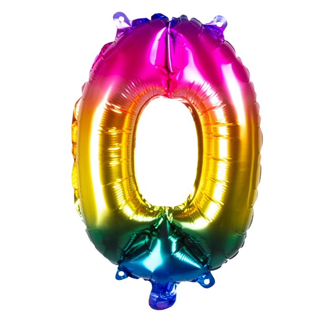 Ballon Nr. 0 Rainbow Folienballon