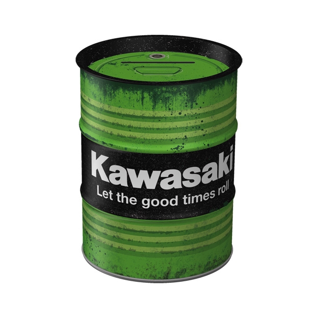 Kawasaki - Let the good times roll Spardose Ölfass