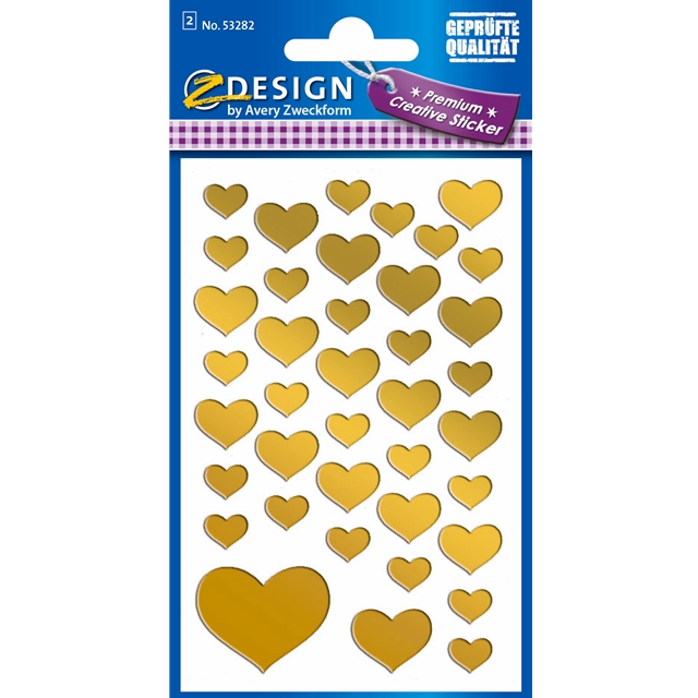 Herzen gold Folien Stickers