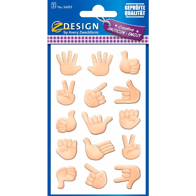 Emoticon Hand Papier Stickers