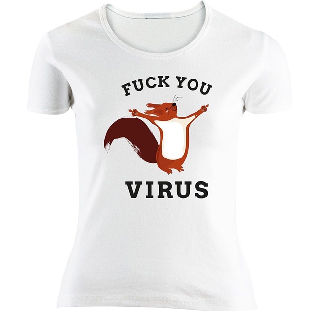 Eichhörnchen Girlie Shirt Fuck You Virus