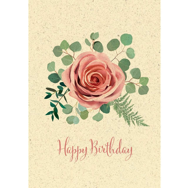 Happy Birthday  Graspapier-Doppelkarte