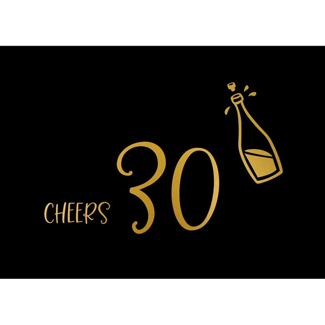 Cheers 30  Goldstück-Karte