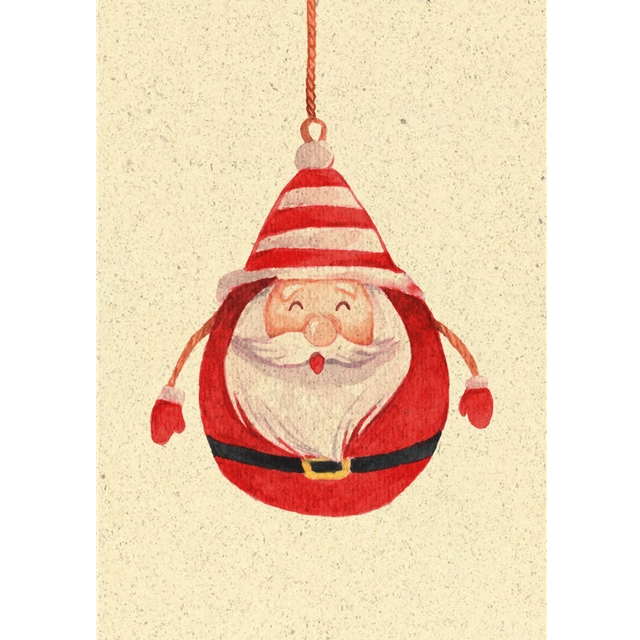 Weihnachtsmannkugel Graspapier-Doppelkarte