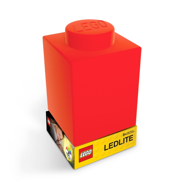 LEGO- STEIN LED-Nachtlicht rot aus Silikon