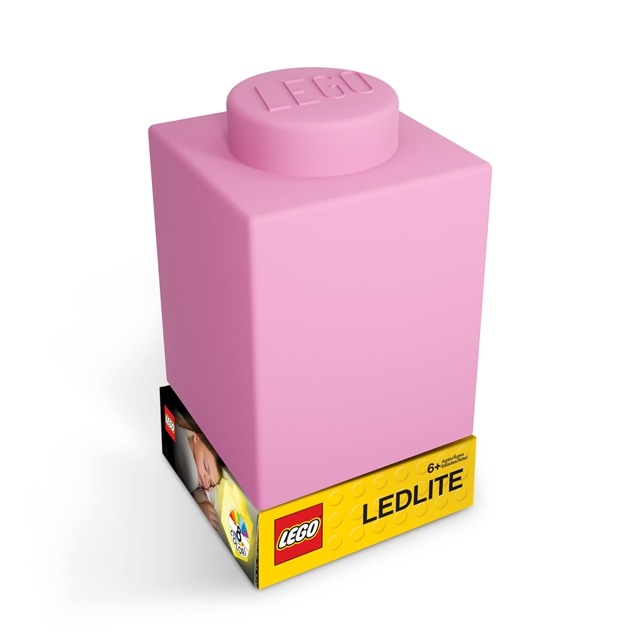 LEGO- STEIN LED-Nachtlicht rosa aus Silikon