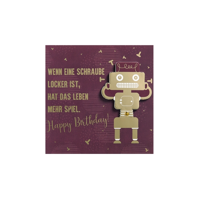 Happy Birthday Roboter Moving Cards