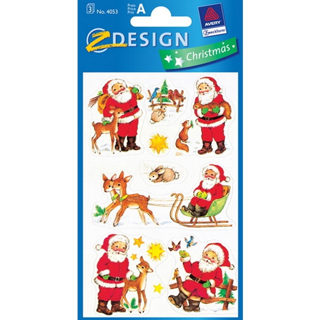 Weihnachtsmann Papier Stickers