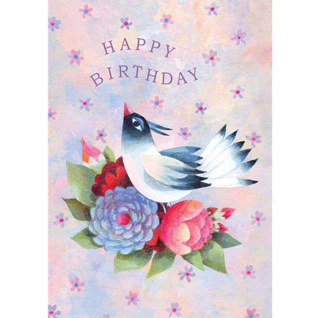 Happy Birthday Vogel Doppelkarte