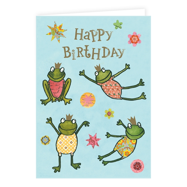 Happy Birthday Doppelkarte Frösche
