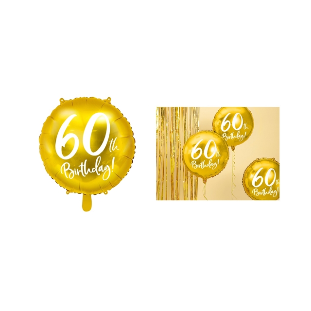 Folienballon 60th Birthday gold